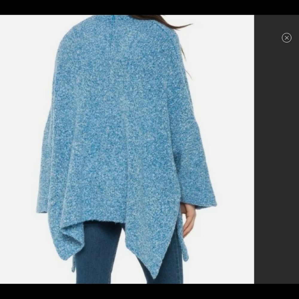 NWT FREE PEOPLE Bff Oversized Open Front Cardigan in Blue - Picture 5 of 8